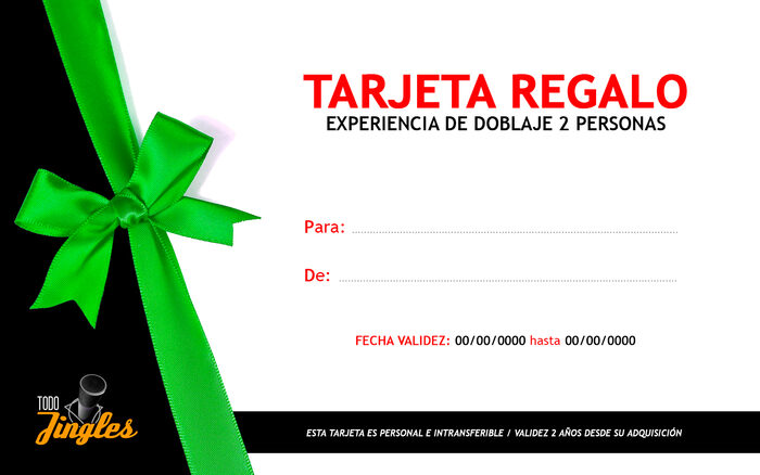 Tarjeta regalo de una experiencia de doblaje para 2 personas